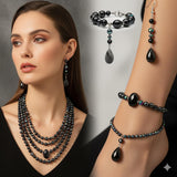Black Gemstone Beads Strand – Onyx, Spinel, Tourmaline, Zircon