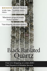 Black Gemstone Beads Strand – Onyx, Spinel, Tourmaline, Zircon