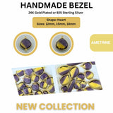 Faceted Gemstone Heart Connector, 24K Gold or Sterling Silver Bezel, DIY Jewelry