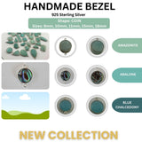 Sterling Silver Coin Bezel Connector | Round Gemstone Pendant | Labradorite Moonstone Handmade Supply