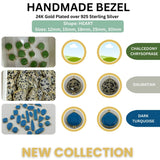 Heart Shape Bezel Gemstone Charm Gold Plated | Jewelry Making Supplies | DIY Necklace Bracelet Link