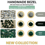 Heart Shape Bezel Gemstone Charm Gold Plated | Jewelry Making Supplies | DIY Necklace Bracelet Link