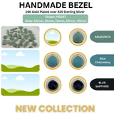 Heart Shape Bezel Gemstone Charm Gold Plated | Jewelry Making Supplies | DIY Necklace Bracelet Link