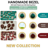 Heart Shape Bezel Gemstone Charm Gold Plated | Jewelry Making Supplies | DIY Necklace Bracelet Link