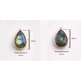 Labradorite Pear Bezel Charm Size Guide All Sizes Available, Gold Silver Plated 925 Sterling, Pear Shape Connector Comparison