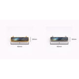 Labradorite Rectangle Bezel Charm 24K Gold Plated Single Loop, Faceted Blue Flash Bar Stone, 925 Sterling Silver, Pendant Supply