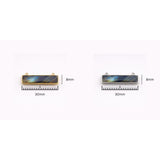 Labradorite Rectangle Bezel Charm | Baguette Blue Flash Stone | 925 Silver Gold Plated Bar Connector
