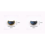 Labradorite Crescent Moon Bezel Connector 925 Sterling Silver Double Loop, Natural Blue Flash Half Moon Faceted, Wholesale Component
