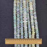 Ethiopian White Opal Faceted Rondelle Beads | Natural Welo Fire Opal Gemstone | Bulk Strand