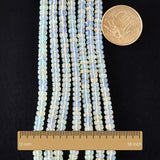 Ethiopian White Opal Smooth Rondelle Beads | Natural Welo Fire Opal Gemstone | Bulk Strand Lot