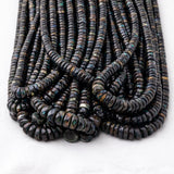 Ethiopian Black Opal Wheel Faceted Beads | Natural Welo Tyre Heishi Disc Strand | Bulk Lot