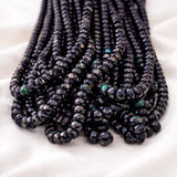Ethiopian black opal faceted rondelle beads, AAA natural Welo black opal strand, bulk gemstone lot