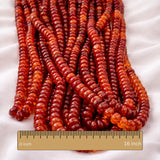 Ethiopian Cherry Opal Rondelle Beads | Natural Welo Red Fire Opal Smooth Strand | Bulk Lot