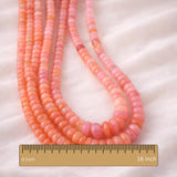 Ethiopian Pink Opal Rondelle Beads | Natural Welo Smooth Coral Salmon Gemstone Strand | Bulk