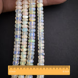 Ethiopian Opal Rondelle Beads – Faceted Fire Opal Strand for Jewelry Making