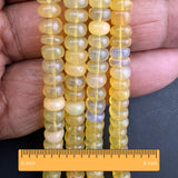 Ethiopian White Opal Rondelle Beads – Smooth Strand for Bracelet Making (8 Inch)