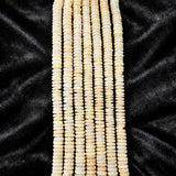 Ethiopian White Opal Wheel Beads | Natural Welo Tyre Heishi Smooth & Faceted | Bulk Strand