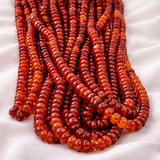 Ethiopian cherry opal smooth rondelle beads, natural Welo red fire opal gemstone strand, AAA bulk lot