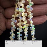 Natural Ethiopian Opal Pear Beads – Faceted & Smooth Gemstone Strand (4 Inch)