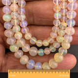 Ethiopian Opal Round Beads – Natural Fire Opal Smooth Graduated Strand Necklace Length