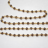 Smoky Quartz Rosary Chain Necklace Gothic Crystal Boho Handmade Gemstone Jewelry