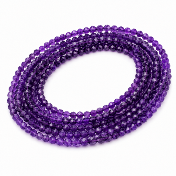 Amethyst Rondelle Gemstone Beads | 13 Inch Strand | 2mm to 5mm | Natural Faceted Semi Precious Beads for Jewelry Making