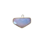 Opalite Chevron/Half Hexagon Pendant - Boho Chic Gemstone Necklace with 24kt Gold Elegance