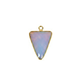 Opalite Triangle Pendant - Boho Chic Gemstone Necklace with 24kt Gold Elegance