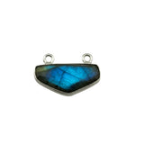 Labradorite Chevron/Half Hexagon Pendant - Boho Chic Gemstone Necklace with 925 Sterling Silver Elegance