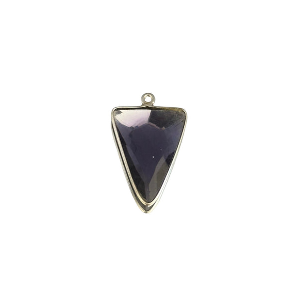 Amethyst Triangle Pendant, 24K Gold Plated Sterling Silver Bezel (15-25mm)
