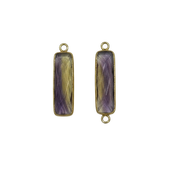 Boho Chic Ametrine Bezel Pendant - Handcrafted Gemstone Necklace with 24kt Gold Plating