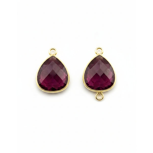 Garnet Heart Pendant | 24kt Gold Bezel | 12–30mm | Single & Double Bail | Boho Gemstone Charm