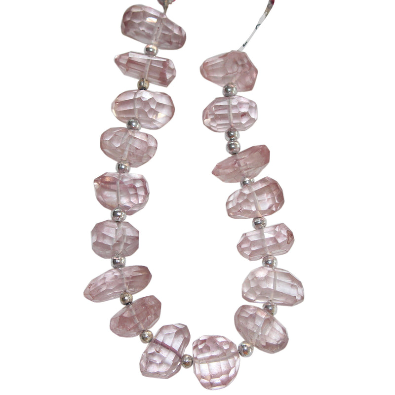 Pink Quartz Jewelry Gemstone Necklace Beads - Unusual Handmade Natural Pink Quartz is Perfect For DIY Jewelry Making Earrings, Bracelet