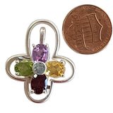 Peridot, Citrine, Amethyst, Garnet and Blue Topaz handmade gemstone pendants.
