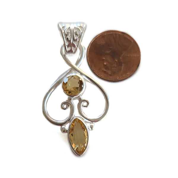 Citrine handmade gemstone pendants.