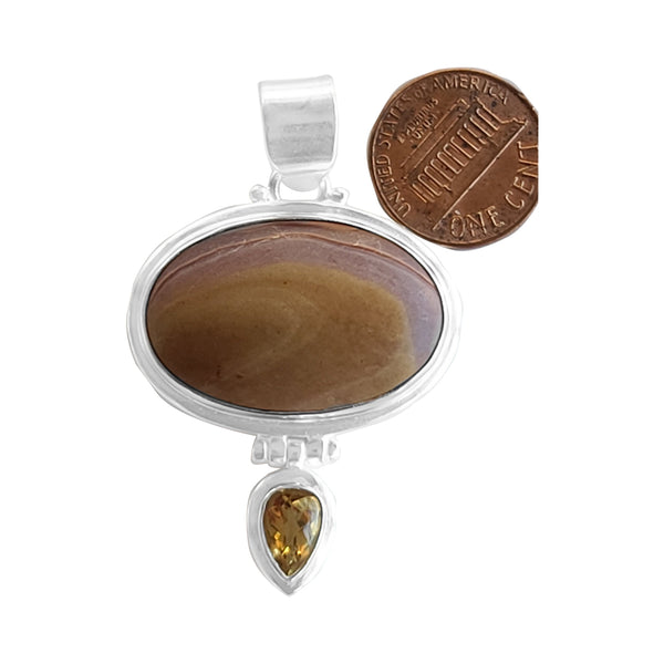 Citrine and Jasper Assorted Vintage Pendants Necklace - 925 Sterling Silver Handmade DIY Jewelry Making - Natural Gemstone Pendants