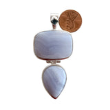 Blue Lace Agate and Blue Topaz Assorted Vintage Pendants Necklace - 925 Sterling Silver Handmade DIY Jewelry Making - Gemstone Pendants
