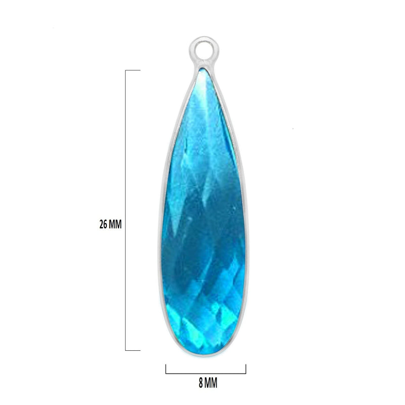 Boho Chic Blue Topaz Bezel Pendant - Handcrafted Gemstone Necklace in 925 Sterling Silver with Stunning Finishes