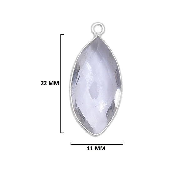 Boho Chic Clear Quartz Bezel Pendant - Handcrafted Gemstone Necklace in 925 Sterling Silver with Stunning Finishes