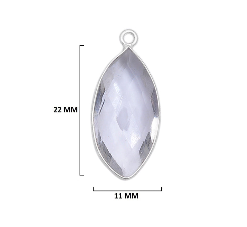 Boho Chic Clear Quartz Bezel Pendant - Handcrafted Gemstone Necklace in 925 Sterling Silver with Stunning Finishes