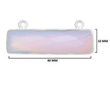 Opalite Bezel Pendant - Rectangle Bar, 925 Sterling Silver (10X40mm)