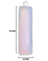 Opalite Bezel Pendant - Rectangle Bar, 925 Sterling Silver (10X40mm)