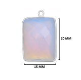 Opalite Bezel Pendant - Rectangle Bar, 925 Sterling Silver (10X40mm)