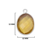 Lemon Quartz Sterling Silver Bezel Pendant - Oval Gemstone Charm
