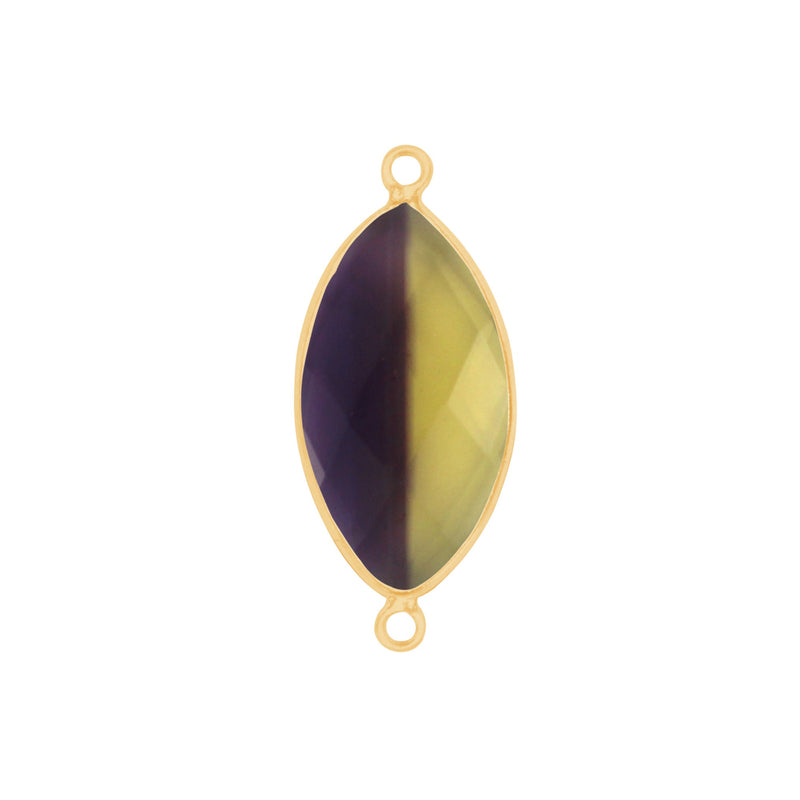 Boho Chic Ametrine Bezel Pendant - Handcrafted Gemstone Necklace with 24kt Gold Plating