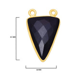 Boho Chic Black Onyx Bezel Pendant - Handcrafted Gemstone Necklace with 24kt Gold Plating