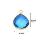 Boho Chic Blue Topaz Bezel Pendant - Handcrafted Gemstone Necklace with 24kt Gold Plating