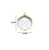 Boho Chic Clear Quartz Bezel Pendant - Handcrafted Gemstone Necklace with 24kt Gold Plating