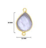 Boho Chic Clear Quartz Bezel Pendant - Handcrafted Gemstone Necklace with 24kt Gold Plating