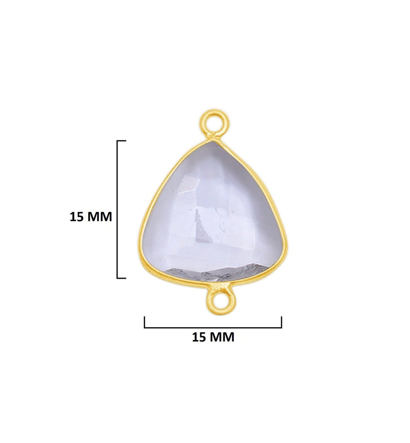 Boho Chic Clear Quartz Bezel Pendant - Handcrafted Gemstone Necklace with 24kt Gold Plating